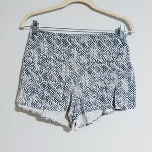Vermilli - Blue and White Print Tulip Hem Shorts